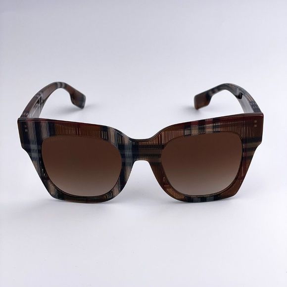 Burberry BE4364 KITTY 396713 Sunglasses Check Brown Square Unisex - Picture 1 of 9
